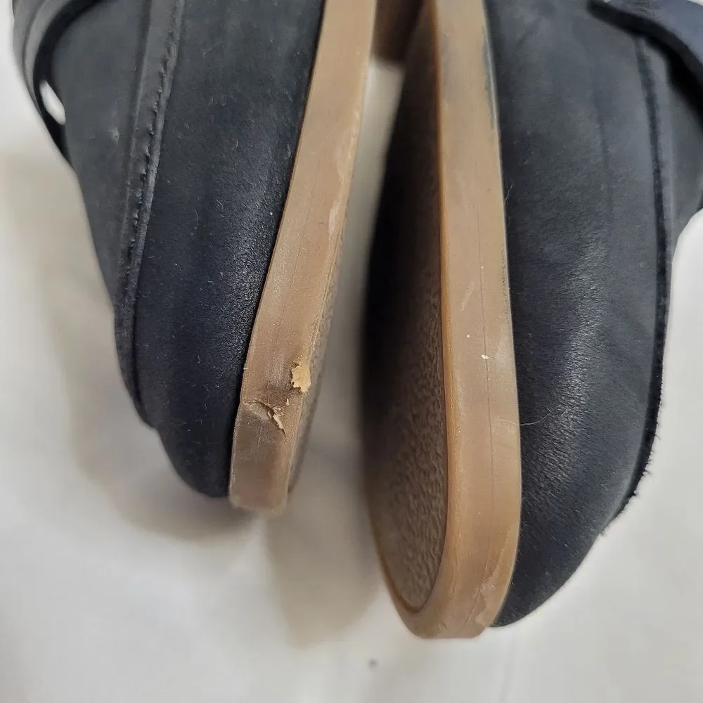 LUCKY BRAND black Caylon penny loafer leather slip on flats round‎ toe 9.5